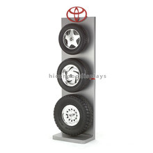 Quality Assured Iron Sheet Car Accessories Stand 3-Tier Custom Tyre Commercial Retail Tyre Display Rack